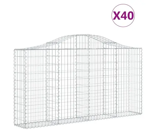 Arkveida Gabiona Grozi, 40Gb., 200X30X100/120Cm, Cinkota Dzelzs Vidaxl