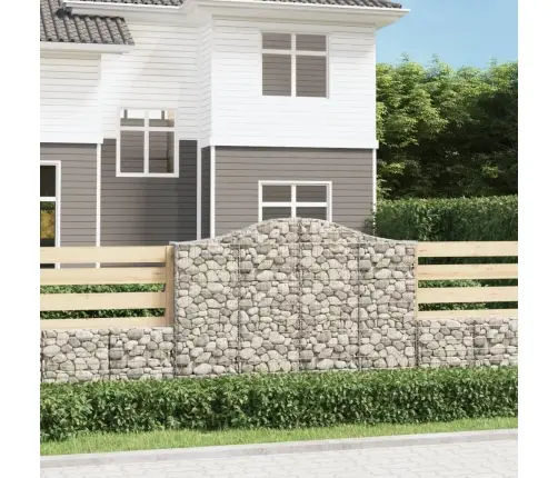 Išlenkti Gabiono Krepšiai, 5Vnt., 200X30X140/160cm Geležis