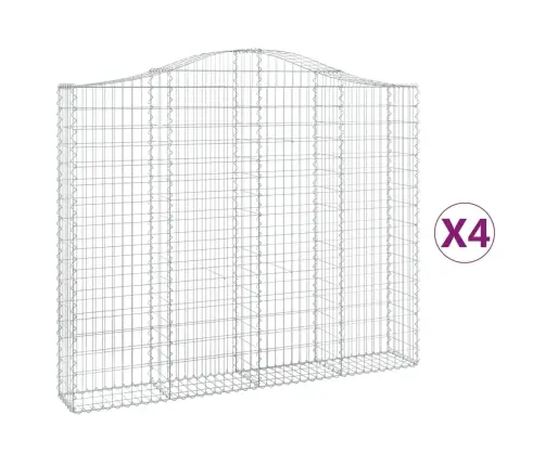 Arkveida Gabiona Grozi, 4 Gb., 200X30X160/180Cm, Cinkota Dzelzs Vidaxl