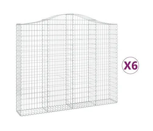 Arkveida Gabiona Grozi, 6 Gb., 200X30X160/180Cm, Cinkota Dzelzs Vidaxl