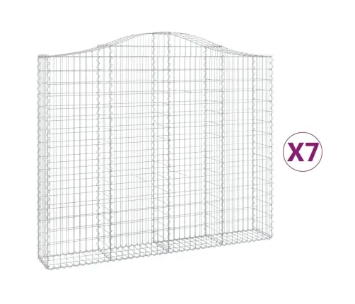 Arkveida Gabiona Grozi, 7 Gb., 200X30X160/180Cm, Cinkota Dzelzs Vidaxl