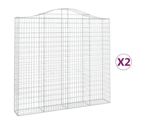 Arkveida Gabiona Grozi, 2 Gb., 200X30X180/200Cm, Cinkota Dzelzs Vidaxl