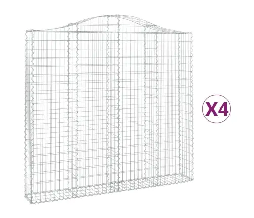 Arkveida Gabiona Grozi, 4 Gb., 200X30X180/200Cm, Cinkota Dzelzs Vidaxl