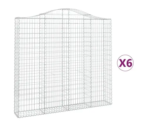 Arkveida Gabiona Grozi, 6 Gb., 200X30X180/200Cm, Cinkota Dzelzs Vidaxl