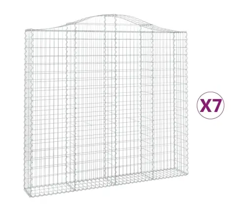 Arkveida Gabiona Grozi, 7 Gb., 200X30X180/200Cm, Cinkota Dzelzs Vidaxl