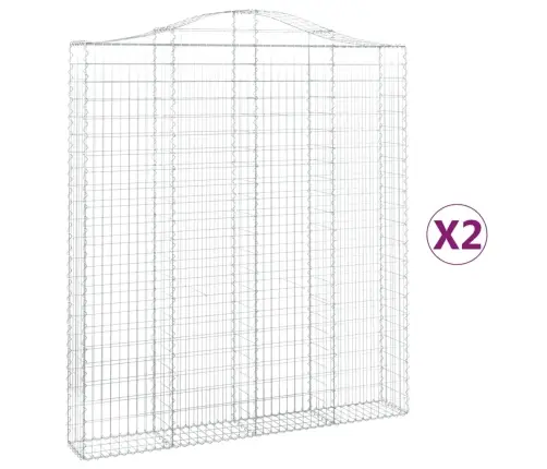 Arkveida Gabiona Grozi, 2 Gb., 200X30X220/240Cm, Cinkota Dzelzs Vidaxl