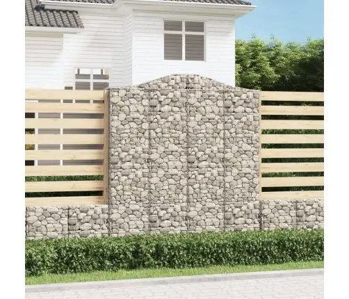 Arkveida Gabiona Grozi, 2 Gb., 200X30X220/240Cm, Cinkota Dzelzs Vidaxl