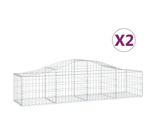 Kaarekujulised Gabioonkorvid 2 Tk, 200X50X40/60 cm Raud
