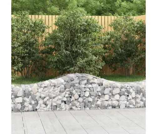 Išlenkti Gabiono Krepšiai, 6Vnt., 200X50X40/60cm Geležis