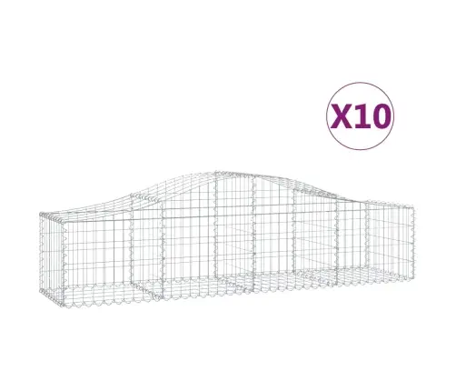 Arkveida Gabiona Grozi, 10 Gb., 200X50X40/60 Cm, Cinkota Dzelzs Vidaxl