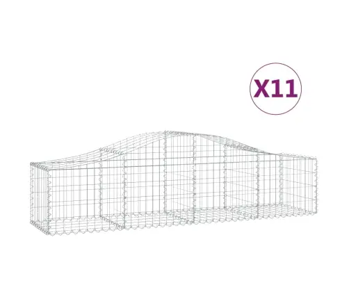 Arkveida Gabiona Grozi, 11 Gb., 200X50X40/60 Cm, Cinkota Dzelzs Vidaxl