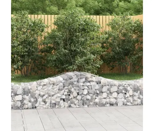 Arkveida Gabiona Grozi, 15 Gb., 200X50X40/60 Cm, Cinkota Dzelzs Vidaxl