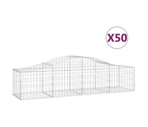 Arkveida Gabiona Grozi, 50 Gb., 200X50X40/60 Cm, Cinkota Dzelzs Vidaxl