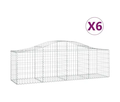 Kaarekujulised Gabioonkorvid 6 Tk, 200X50X60/80 cm Raud