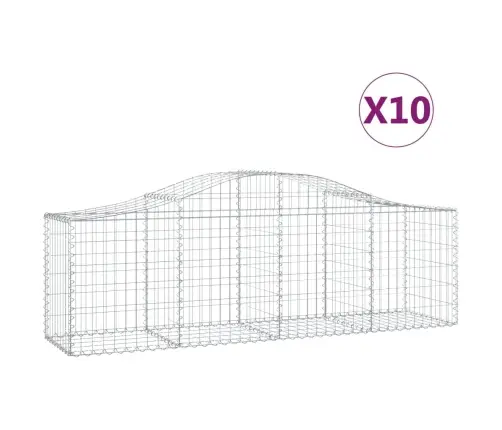 Kaarekujulised Gabioonkorvid 10 Tk, 200X50X60/80 cm Raud