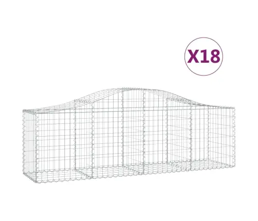 Arkveida Gabiona Grozi, 18 Gb., 200X50X60/80 Cm, Cinkota Dzelzs Vidaxl