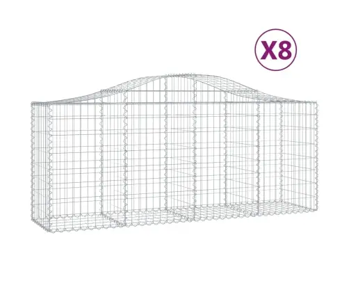 Kaarekujulised Gabioonkorvid 8, 200X50X80/100 Cm Tsingitud Raud