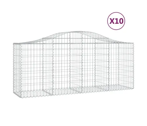 Kaarekujulised Gabioonkorvid 10, 200X50X80/100Cm Tsingitud Raud