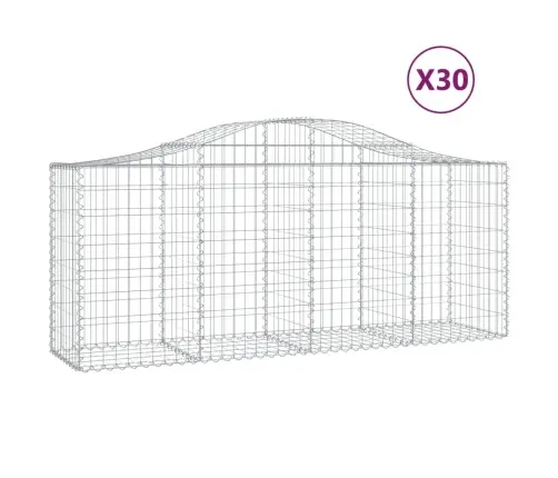 Arkveida Gabiona Grozi, 30 Gb., 200X50X80/100Cm, Cinkota Dzelzs Vidaxl