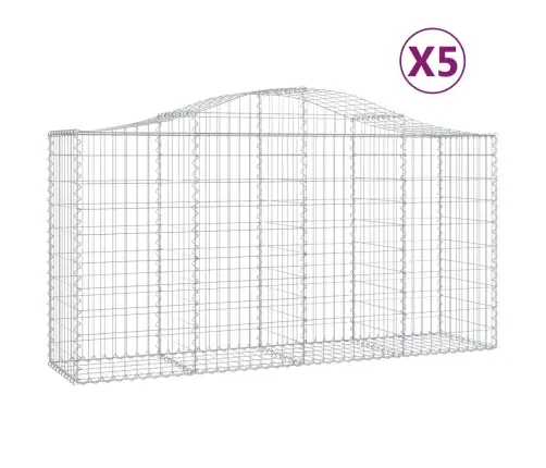 Išlenkti Gabiono Krepšiai, 5Vnt., 200X50X100/120cm Geležis