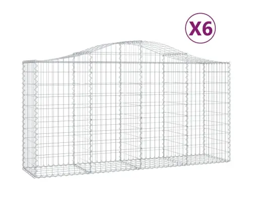 Arkveida Gabiona Grozi, 6 Gb., 200X50X100/120Cm, Cinkota Dzelzs Vidaxl