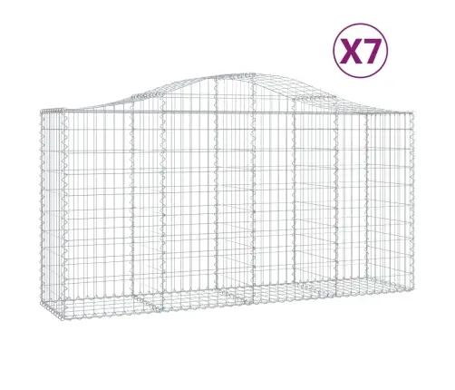 Išlenkti Gabiono Krepšiai, 7Vnt., 200X50X100/120cm Geležis