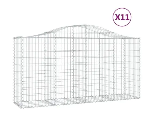 Išlenkti Gabiono Krepšiai, 11Vnt., 200X50X100/120cm Geležis