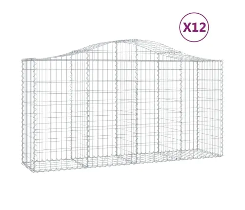 Arkveida Gabiona Grozi, 12Gb., 200X50X100/120Cm, Cinkota Dzelzs Vidaxl