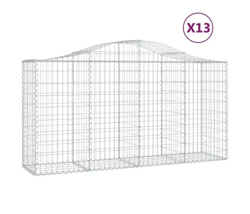 Arkveida Gabiona Grozi, 13Gb., 200X50X100/120Cm, Cinkota Dzelzs Vidaxl