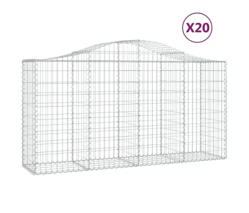 Arkveida Gabiona Grozi, 20Gb., 200X50X100/120Cm, Cinkota Dzelzs Vidaxl