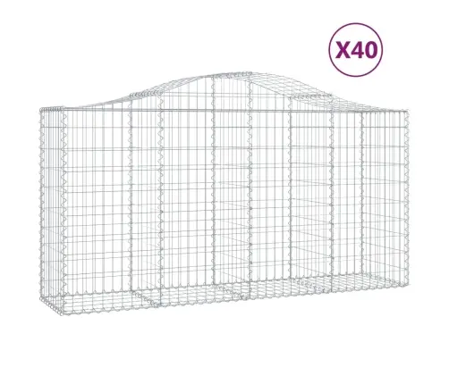 Arkveida Gabiona Grozi, 40Gb., 200X50X100/120Cm, Cinkota Dzelzs Vidaxl