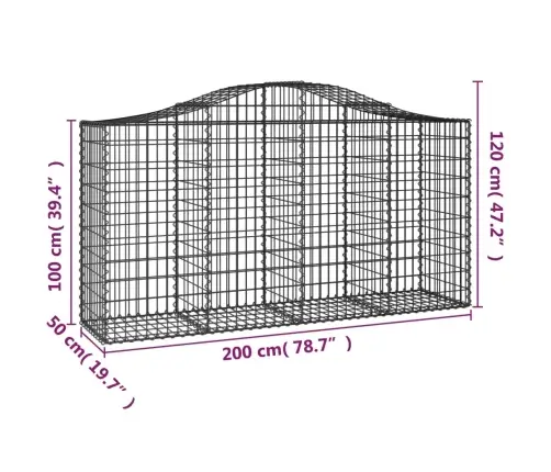 Kaarekujulised Gabioonkorvid 50 Tk, 200X50X100/120 cm Raud