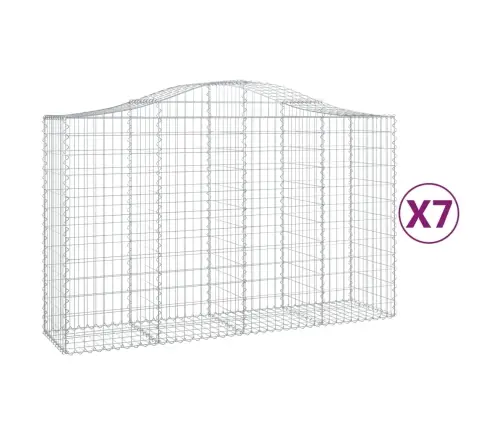 Arkveida Gabiona Grozi, 7 Gb., 200X50X120/140Cm, Cinkota Dzelzs Vidaxl