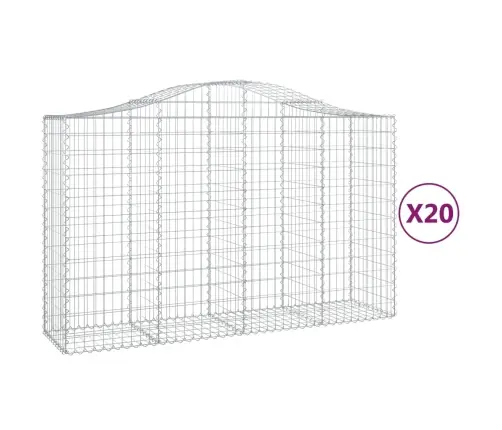 Arkveida Gabiona Grozi, 20Gb., 200X50X120/140Cm, Cinkota Dzelzs Vidaxl