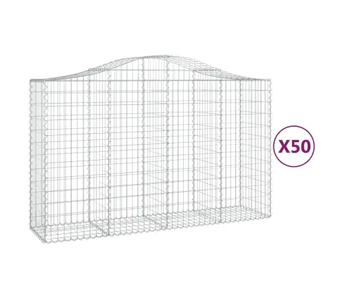 Išlenkti Gabiono Krepšiai, 50 Vnt., 200X50X120/140cm Geležis