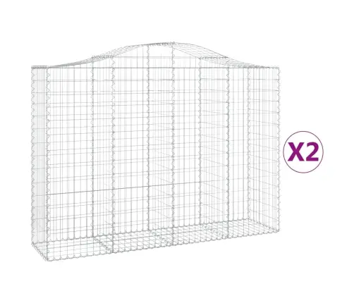 Arkveida Gabiona Grozi, 2 Gb., 200X50X140/160Cm, Cinkota Dzelzs Vidaxl