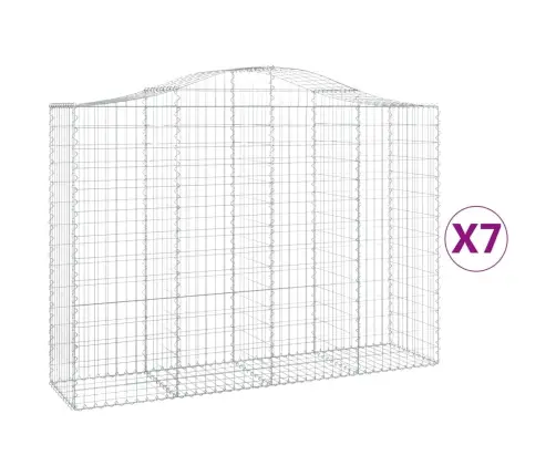 Kaarekujulised Gabioonkorvid 7 Tk, 200X50X140/160 cm Raud
