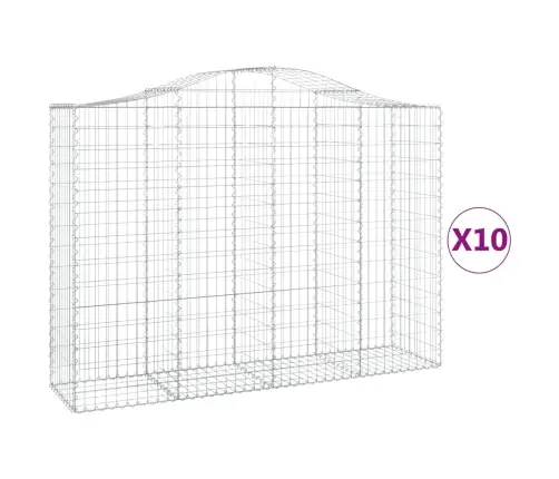 Kaarekujulised Gabioonkorvid 10 Tk, 200X50X140/160 cm Raud