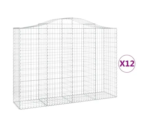 Arkveida Gabiona Grozi, 12Gb., 200X50X140/160Cm, Cinkota Dzelzs Vidaxl