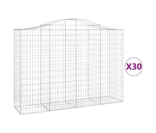 Arkveida Gabiona Grozi, 30Gb., 200X50X140/160Cm, Cinkota Dzelzs Vidaxl