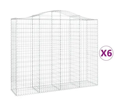 Išlenkti Gabiono Krepšiai, 6Vnt., 200X50X160/180cm Geležis