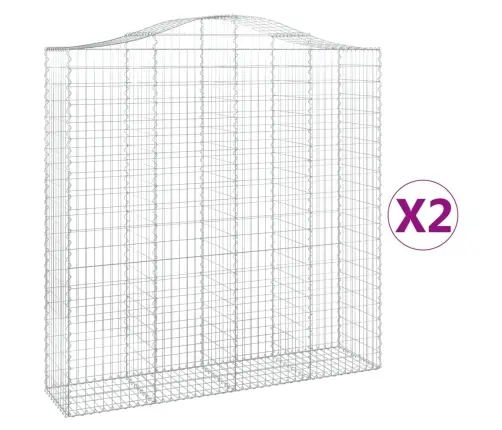 Arkveida Gabiona Grozi, 2 Gb., 200X50X200/220Cm, Cinkota Dzelzs Vidaxl