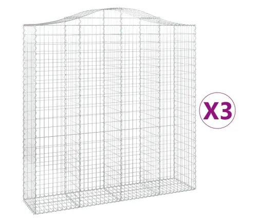 Arkveida Gabiona Grozi, 3 Gb., 200X50X200/220Cm, Cinkota Dzelzs Vidaxl