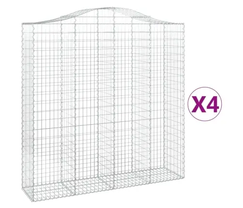 Arkveida Gabiona Grozi, 4 Gb., 200X50X200/220Cm, Cinkota Dzelzs Vidaxl