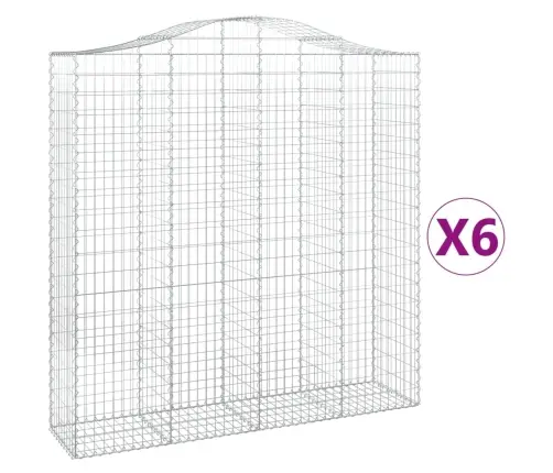 Išlenkti Gabiono Krepšiai, 6Vnt., 200X50X200/220cm Geležis