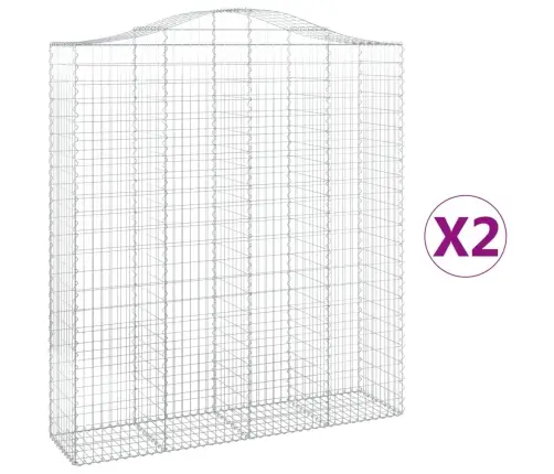 Išlenkti Gabiono Krepšiai, 2Vnt., 200X50X220/240cm Geležis