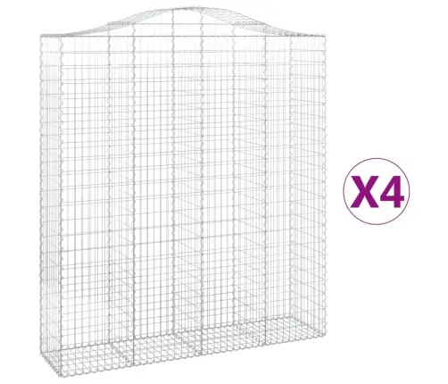 Arkveida Gabiona Grozi, 4 Gb., 200X50X220/240Cm, Cinkota Dzelzs Vidaxl