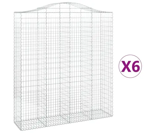 Arkveida Gabiona Grozi, 6 Gb., 200X50X220/240Cm, Cinkota Dzelzs Vidaxl