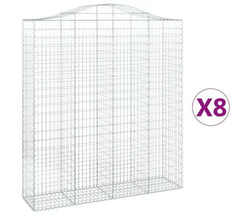 Arkveida Gabiona Grozi, 8 Gb., 200X50X220/240Cm, Cinkota Dzelzs Vidaxl