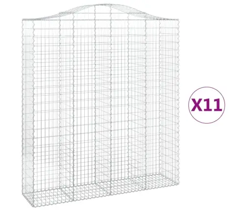 Arkveida Gabiona Grozi, 11Gb., 200X50X220/240Cm, Cinkota Dzelzs Vidaxl